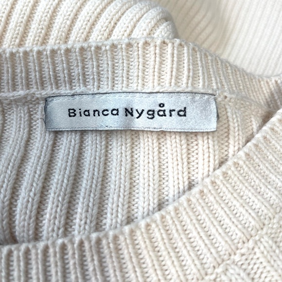 Bianca Nygard 3/4 Length Sleeves Cream Sweater Size Large - Picture 6 of 7